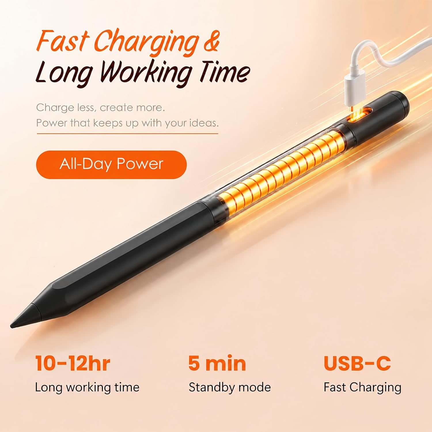 LÁPIZ STYLUS KIONEE PARA IPAD 2018-2026 GEN NEGRO - 2
