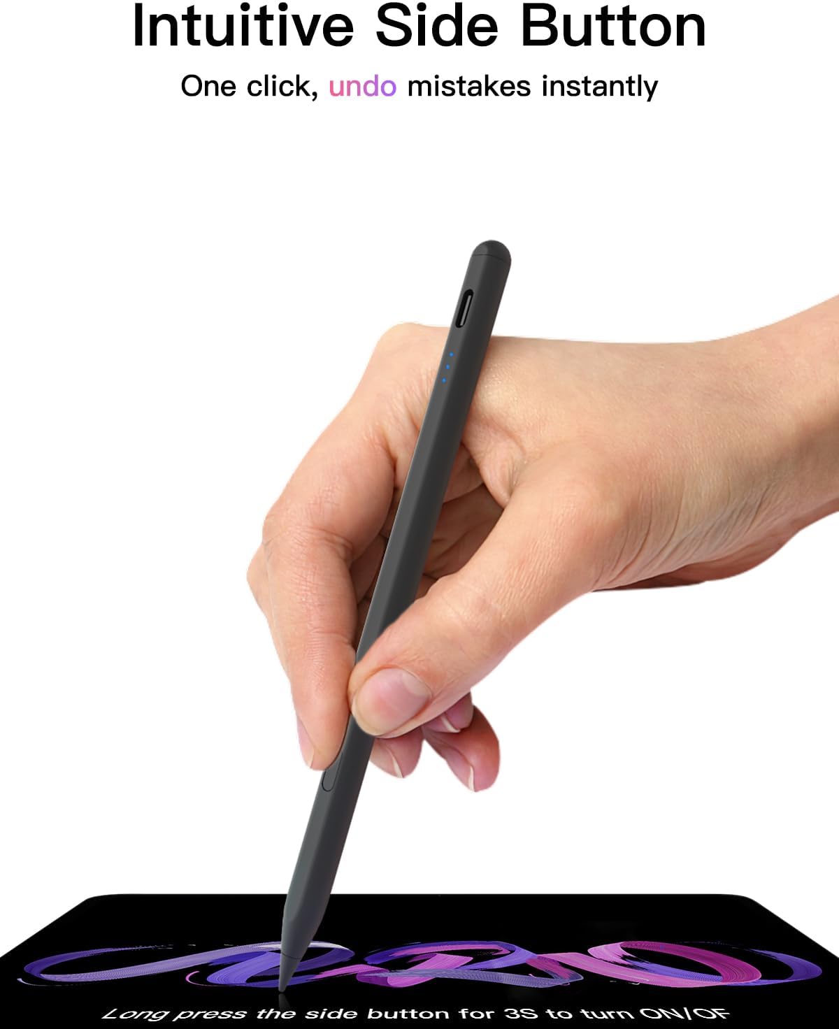 LÁPIZ STYLUS KEEPRO USB-C PARA IPAD 2018-2026 NEGRO - 4