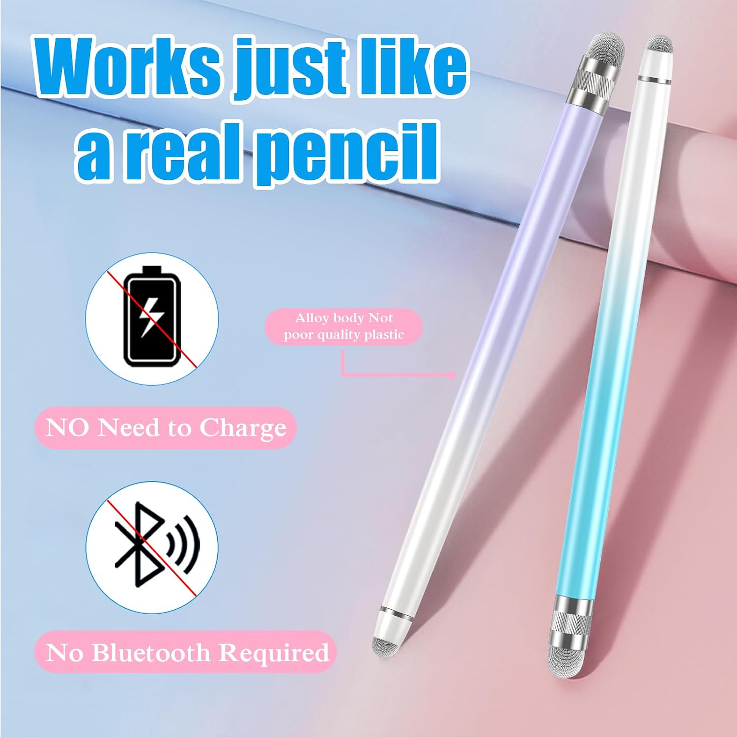 LÁPICES STYLUS BOPOMOFO 2 UNIDADES MORADO Y AZUL - 2