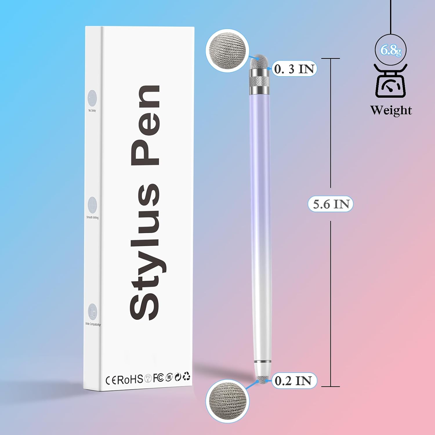 LÁPICES STYLUS BOPOMOFO 2 UNIDADES MORADO Y AZUL - 5