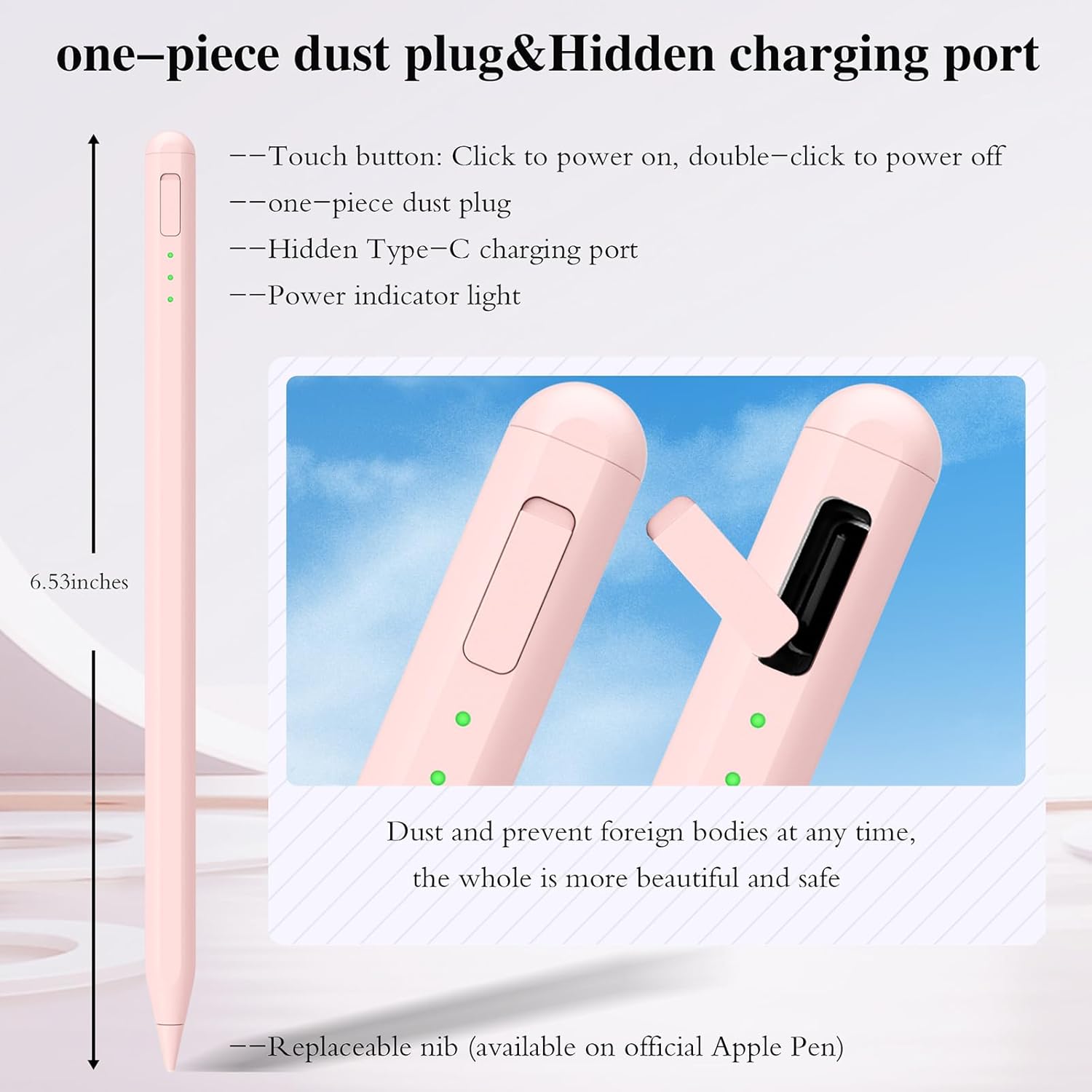 LÁPIZ STYLUS PARA IPAD JVKZAEN COMPATIBLE 2018-2025 CON CARGA RÁPIDA Y SOPORTE - 4