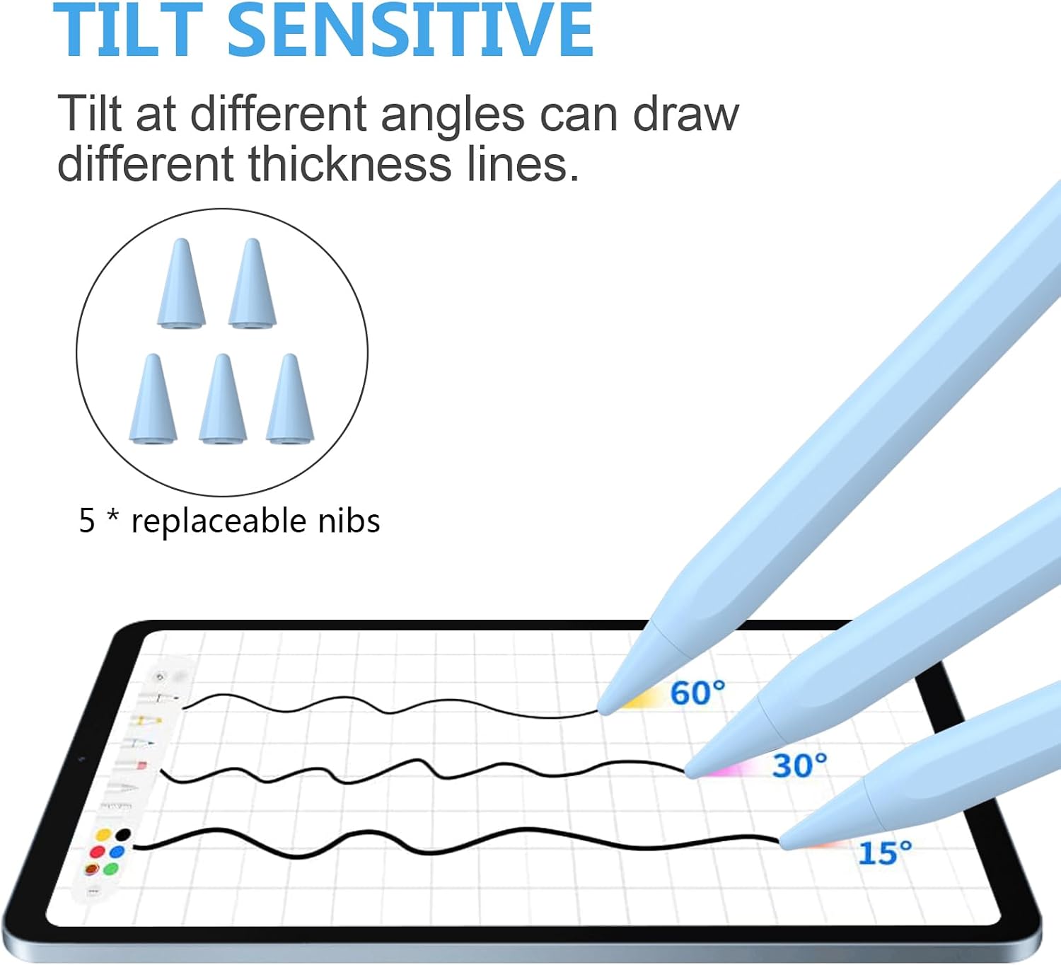 LÁPIZ STYLUS COO PARA IPAD PRO AIR MINI 2018-2024 AZUL CIELO - 2