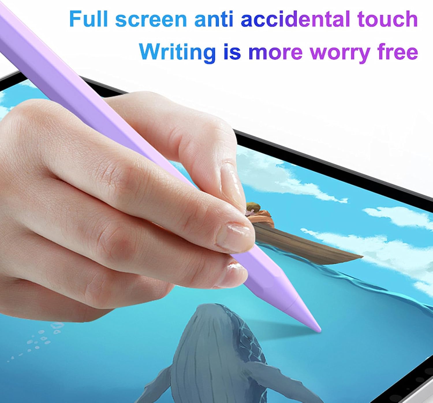 LÁPIZ STYLUS AIJUES PARA IPAD 6ª-11ª GENERACIÓN CARGA RÁPIDA Y RECHAZO DE PALMA - 5