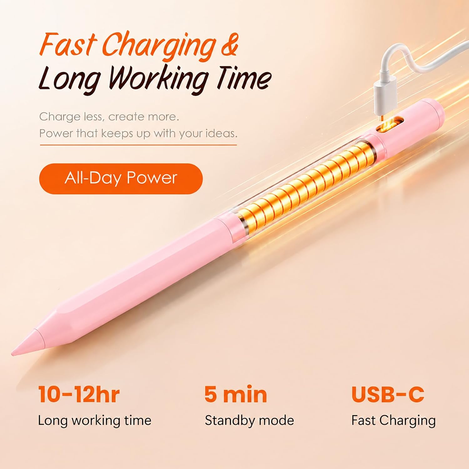 LÁPIZ STYLUS KIONEE PARA IPAD 2018-2026 ROSA - 2