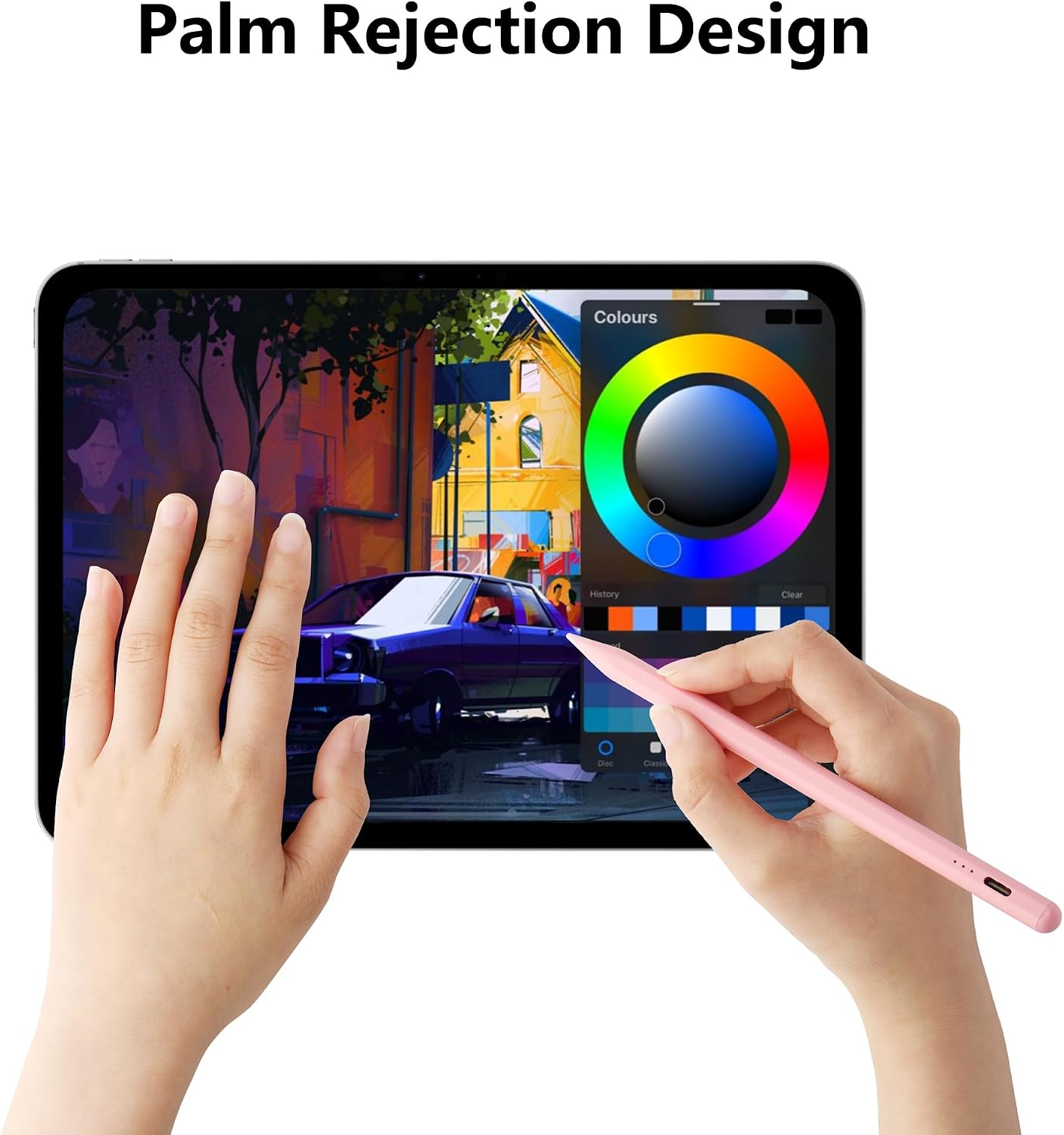 LÁPIZ STYLUS PARA IPAD WAIKTYNE COMPATIBLE CON APPLE PENCIL 1RA Y 2DA GENERACIÓN ROSA - 3