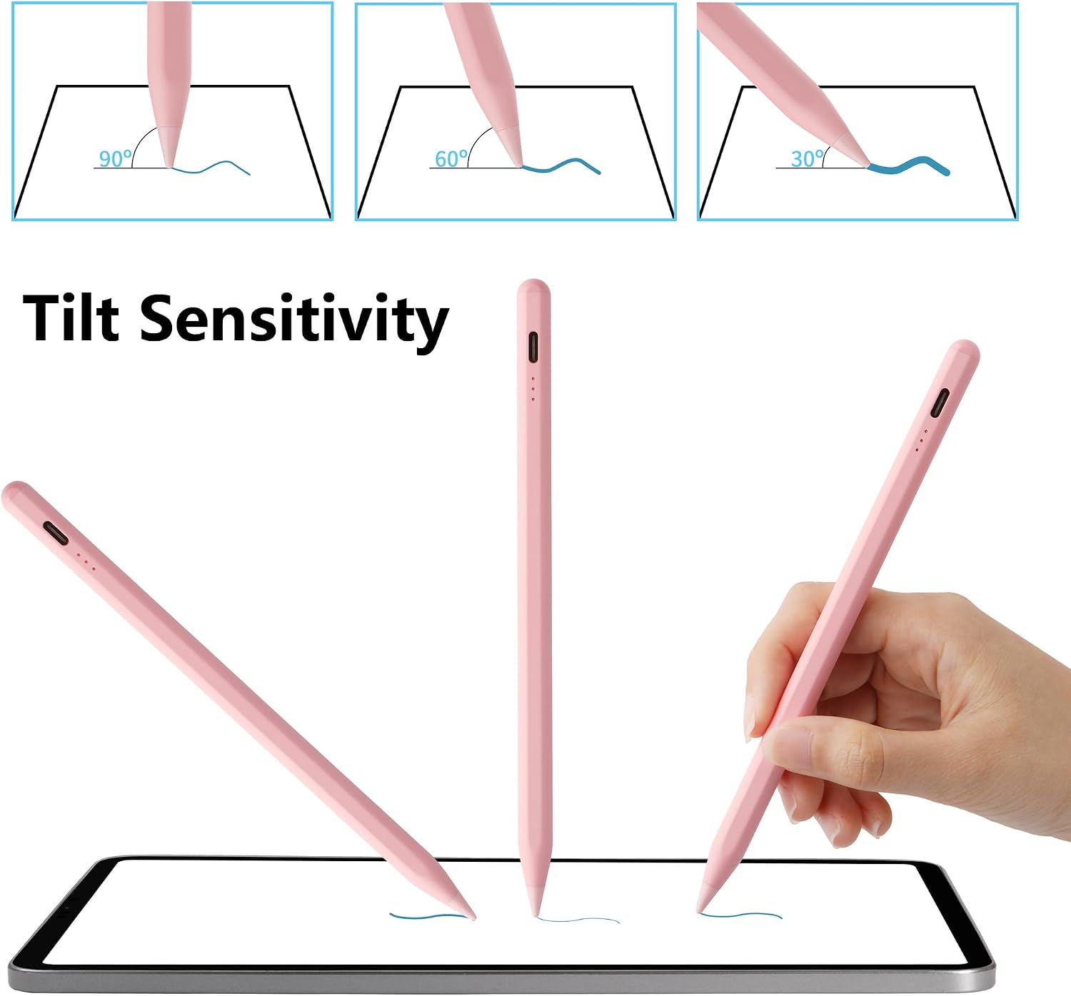 LÁPIZ STYLUS PARA IPAD WAIKTYNE COMPATIBLE CON APPLE PENCIL 1RA Y 2DA GENERACIÓN ROSA - 4