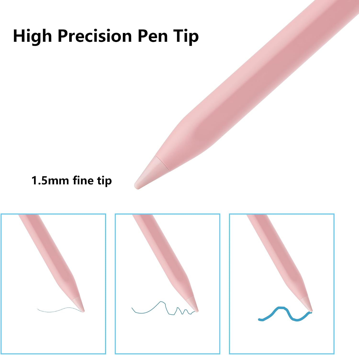 LÁPIZ STYLUS PARA IPAD WAIKTYNE COMPATIBLE CON APPLE PENCIL 1RA Y 2DA GENERACIÓN ROSA - 5