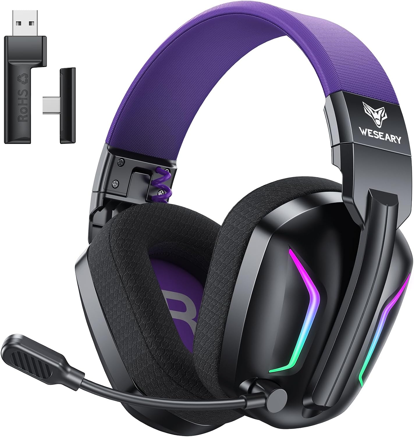 AUDÍFONOS INALÁMBRICOS PARA GAMING WESEARY WG1 2.4GHZ USB PARA PS5, PS4, PC, SWITCH Y MAC - 1