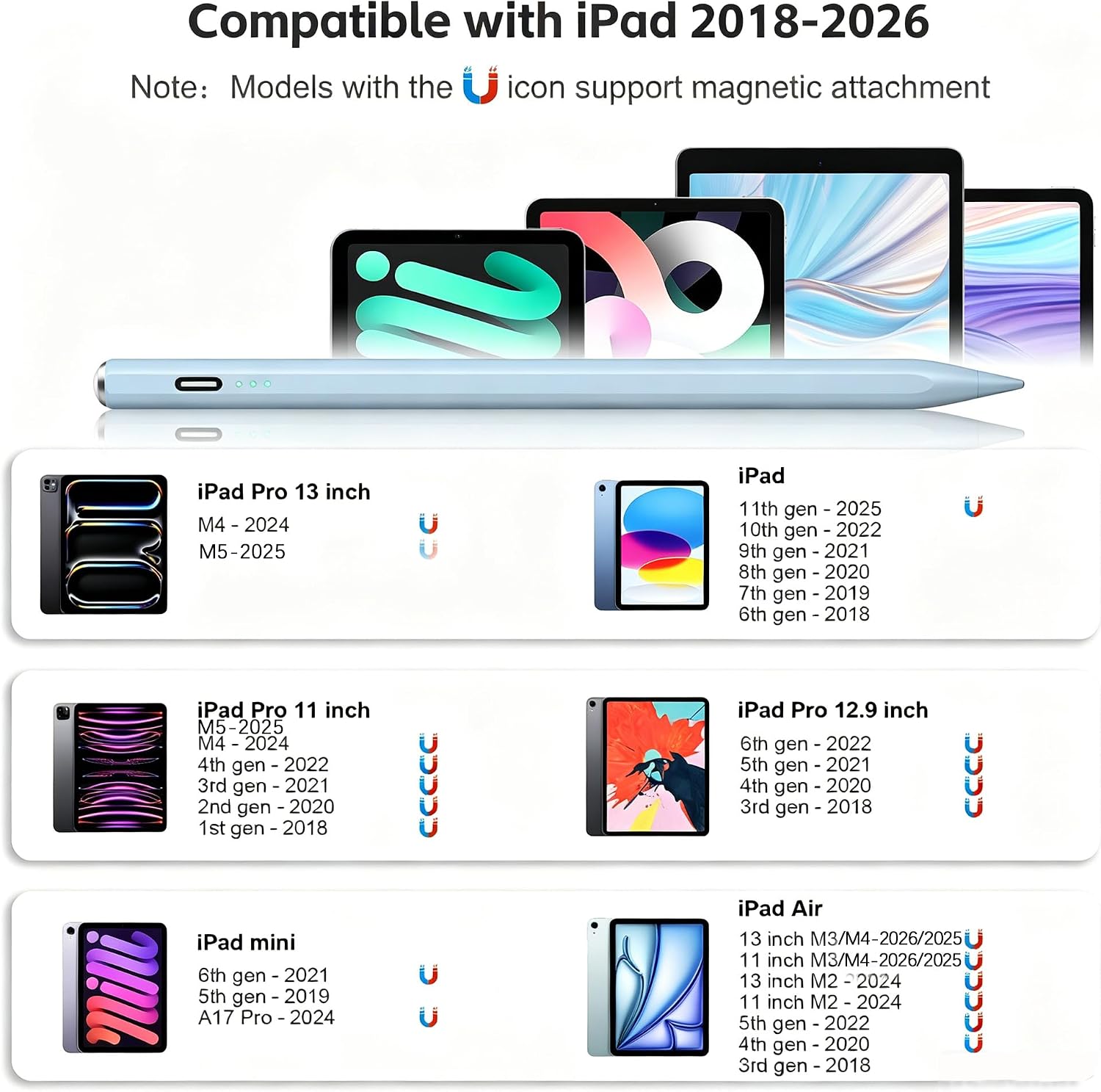 LÁPIZ STYLUS ASPAPER PARA IPAD 2018-2026 CARGA RÁPIDA 13 MIN SENSIBILIDAD AL INCLINAR - 2