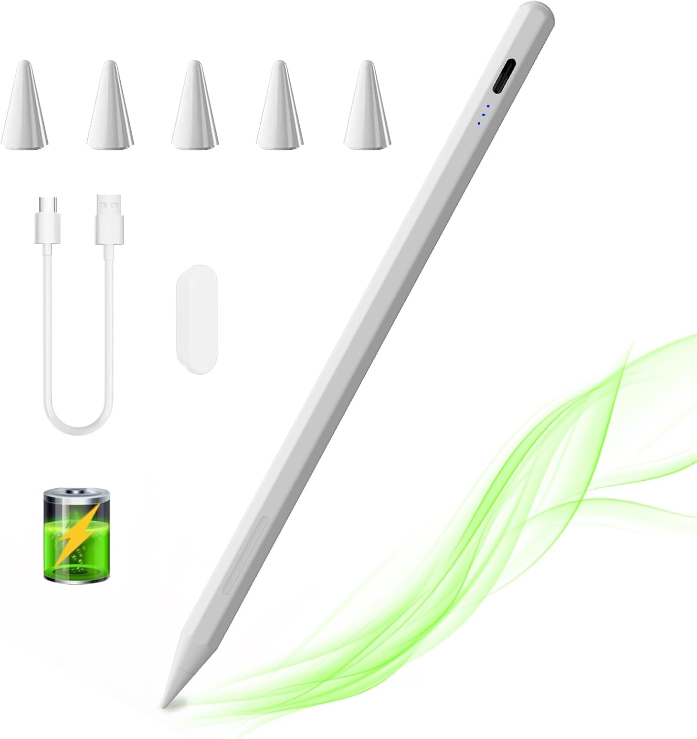 LÁPIZ STYLUS AIJUES PARA IPAD 6ª-11ª GENERACIÓN CARGA RÁPIDA Y RECHAZO DE PALMA - 1