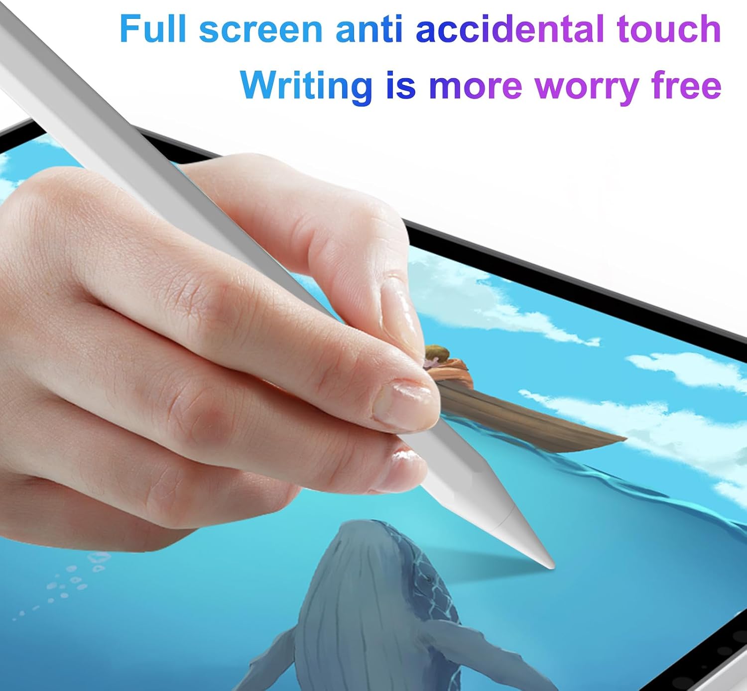 LÁPIZ STYLUS AIJUES PARA IPAD 6ª-11ª GENERACIÓN CARGA RÁPIDA Y RECHAZO DE PALMA - 5