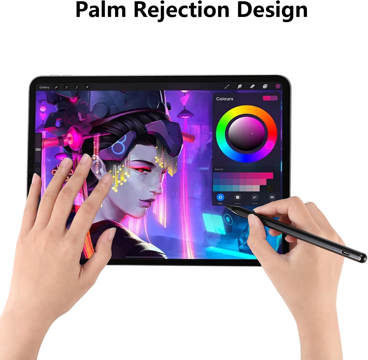 LÁPIZ STYLUS PARA IPAD WAIKTYNE COMPATIBLE CON APPLE PENCIL 1RA Y 2DA GENERACIÓN NEGRO - 3