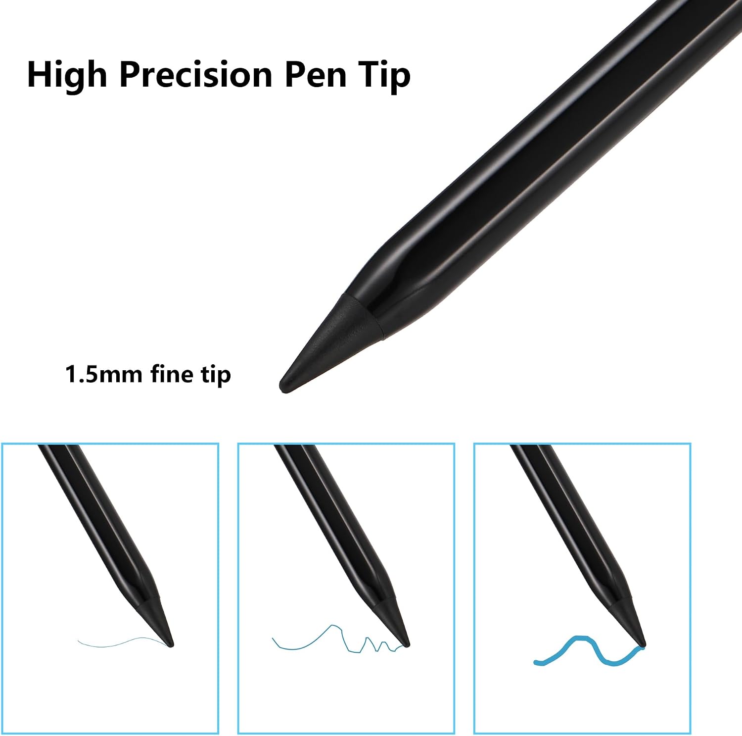 LÁPIZ STYLUS PARA IPAD WAIKTYNE COMPATIBLE CON APPLE PENCIL 1RA Y 2DA GENERACIÓN NEGRO - 5