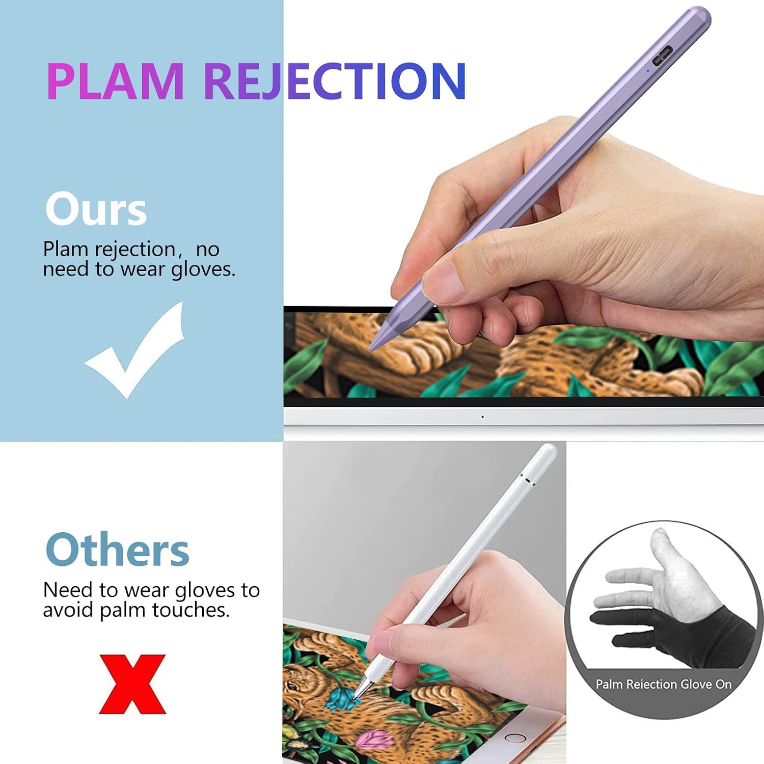 LÁPIZ STYLUS COO PARA IPAD 2018-2023 CON PALM REJECTION MORADO - 3