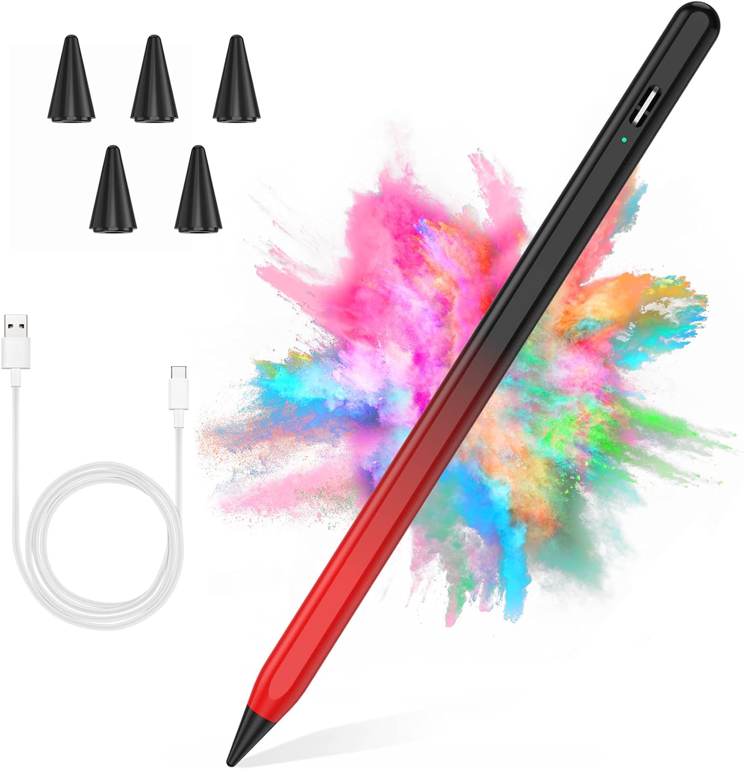 LÁPIZ STYLUS COO PARA IPAD PRO AIR MINI 2018-2024 NEGRO Y ROJO - 1