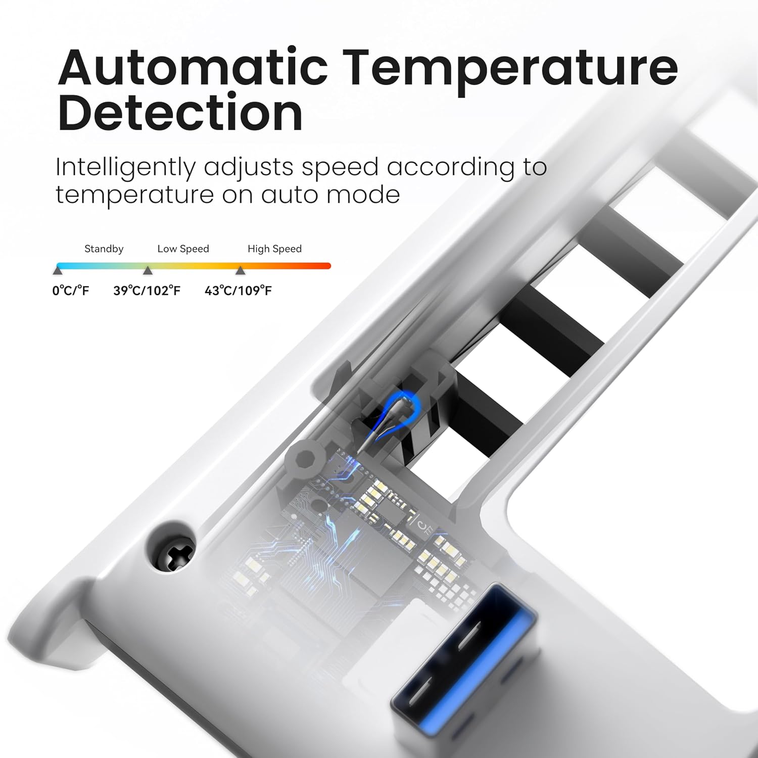 VENTILADOR DE ENFRIAMIENTO KIWIHOME PARA PS5 SLIM 3 VENTILADORES CON VELOCIDAD AUTOMÁTICA USB 3.0 - 5