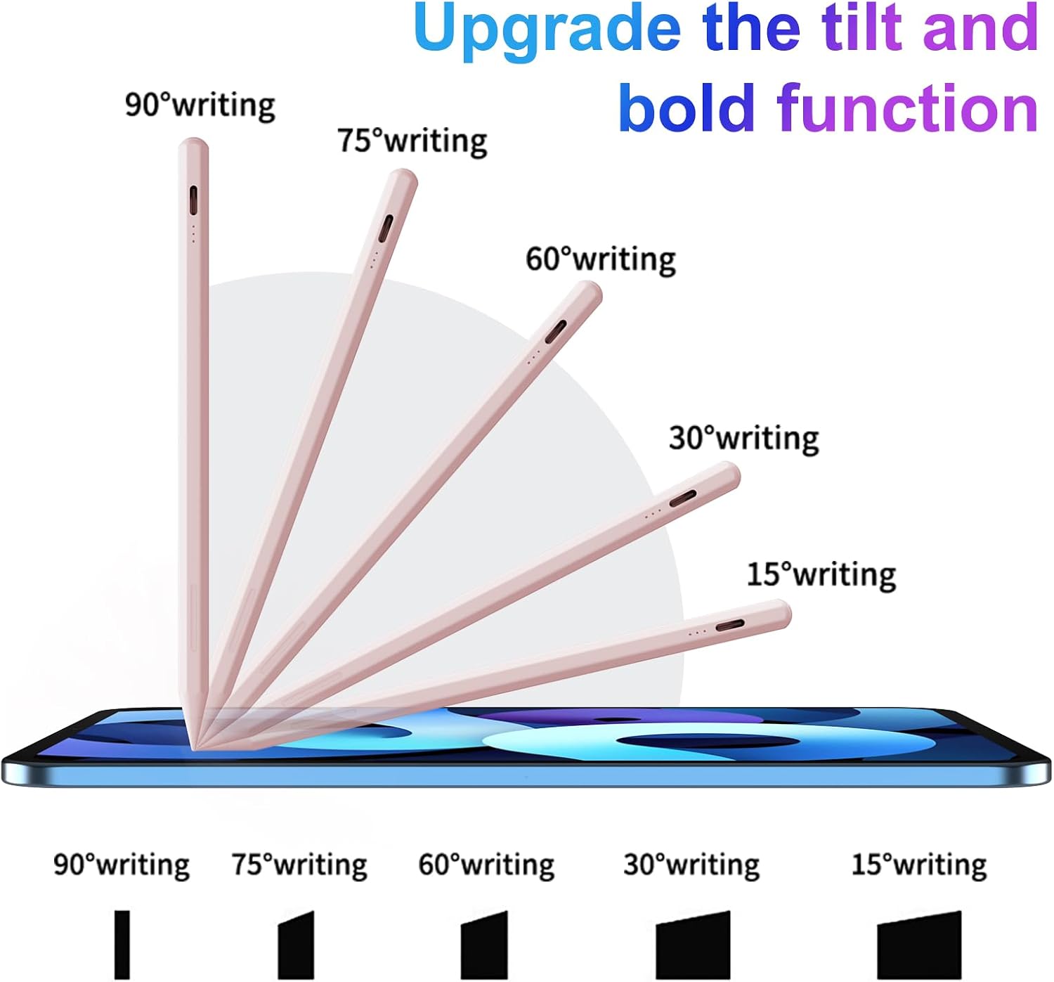 LÁPIZ STYLUS AIJUES PARA IPAD 6ª-11ª GENERACIÓN CARGA RÁPIDA Y RECHAZO DE PALMA - 4