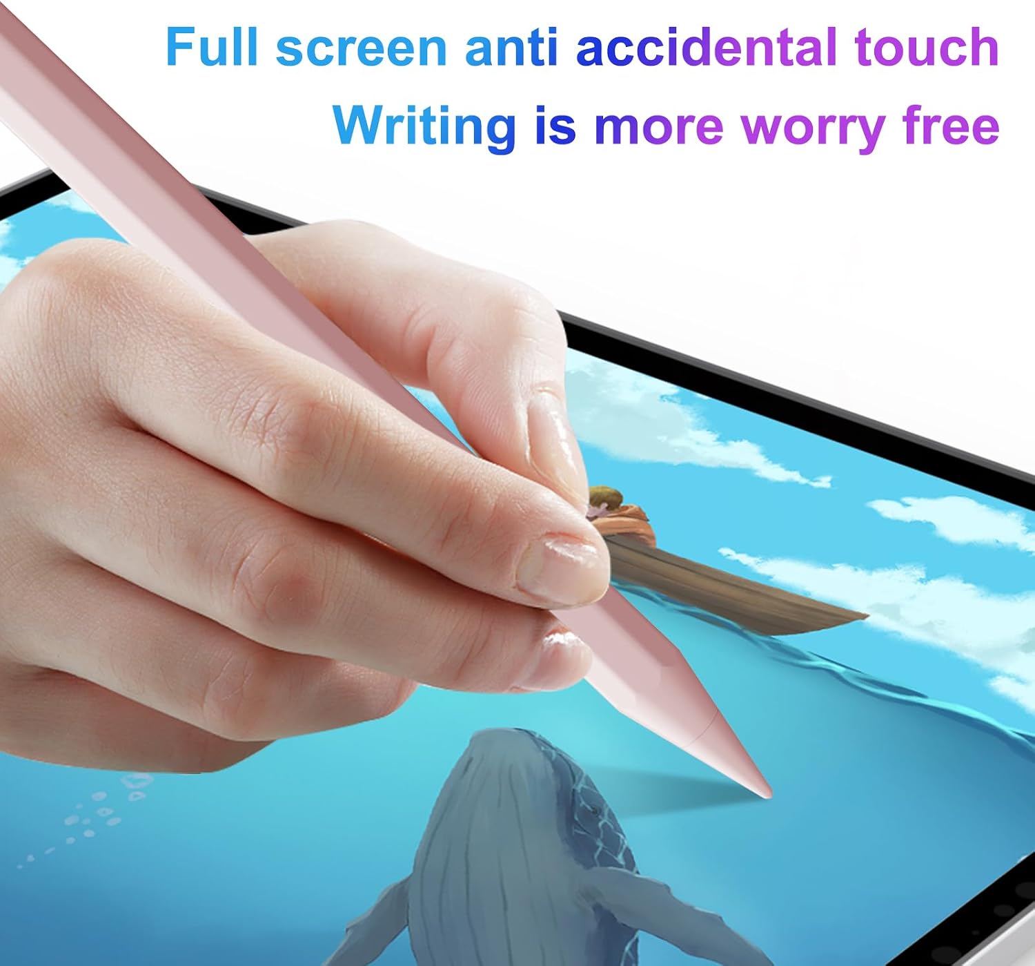 LÁPIZ STYLUS AIJUES PARA IPAD 6ª-11ª GENERACIÓN CARGA RÁPIDA Y RECHAZO DE PALMA - 5