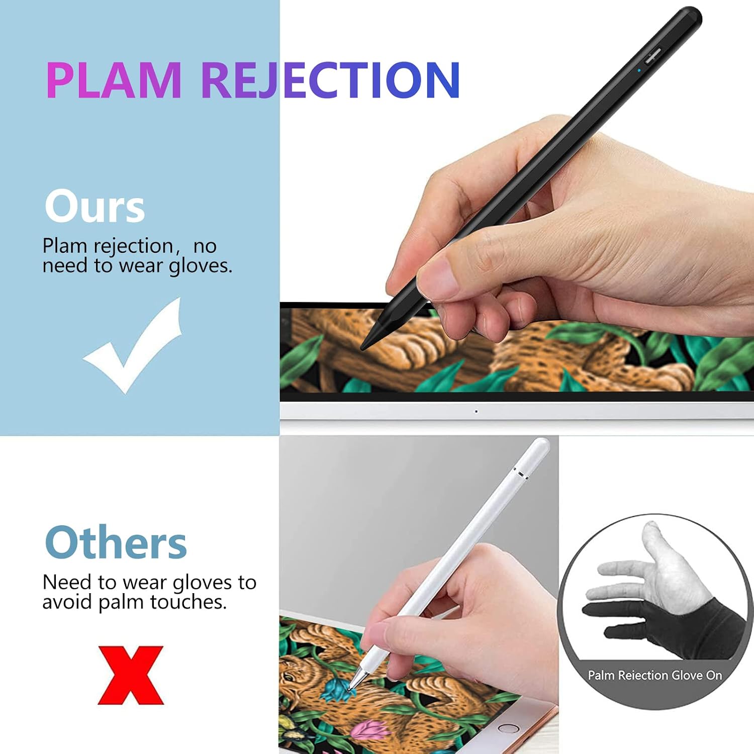 LÁPIZ STYLUS COO PARA IPAD PRO AIR MINI 2018-2024 CON PALM REJECTION Y CARGA RÁPIDA - 3