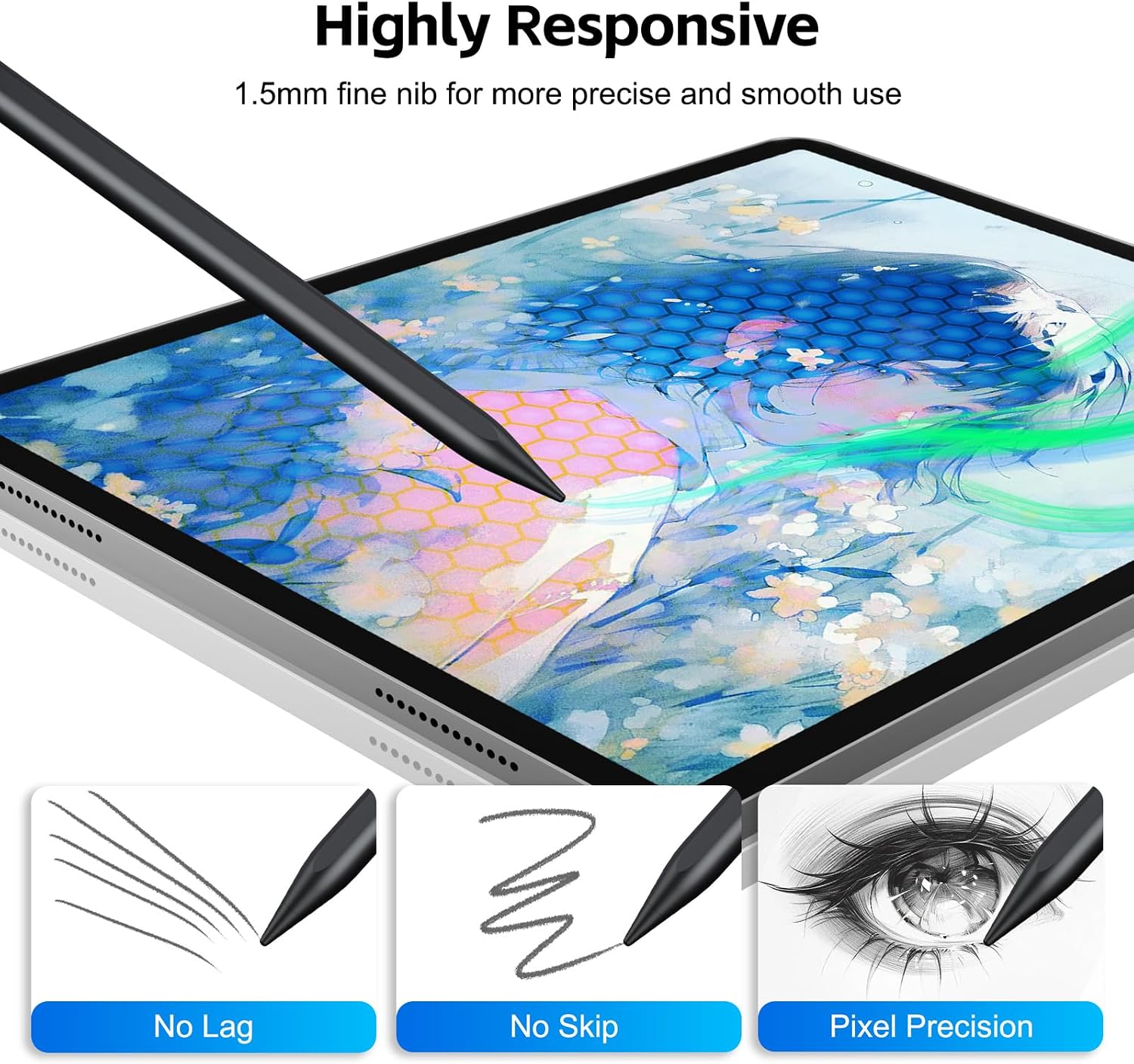 LÁPIZ STYLUS ASPAPER PARA IPAD 2026-2018 CARGA RÁPIDA 13 MIN SENSIBILIDAD AL INCLINAR - 3