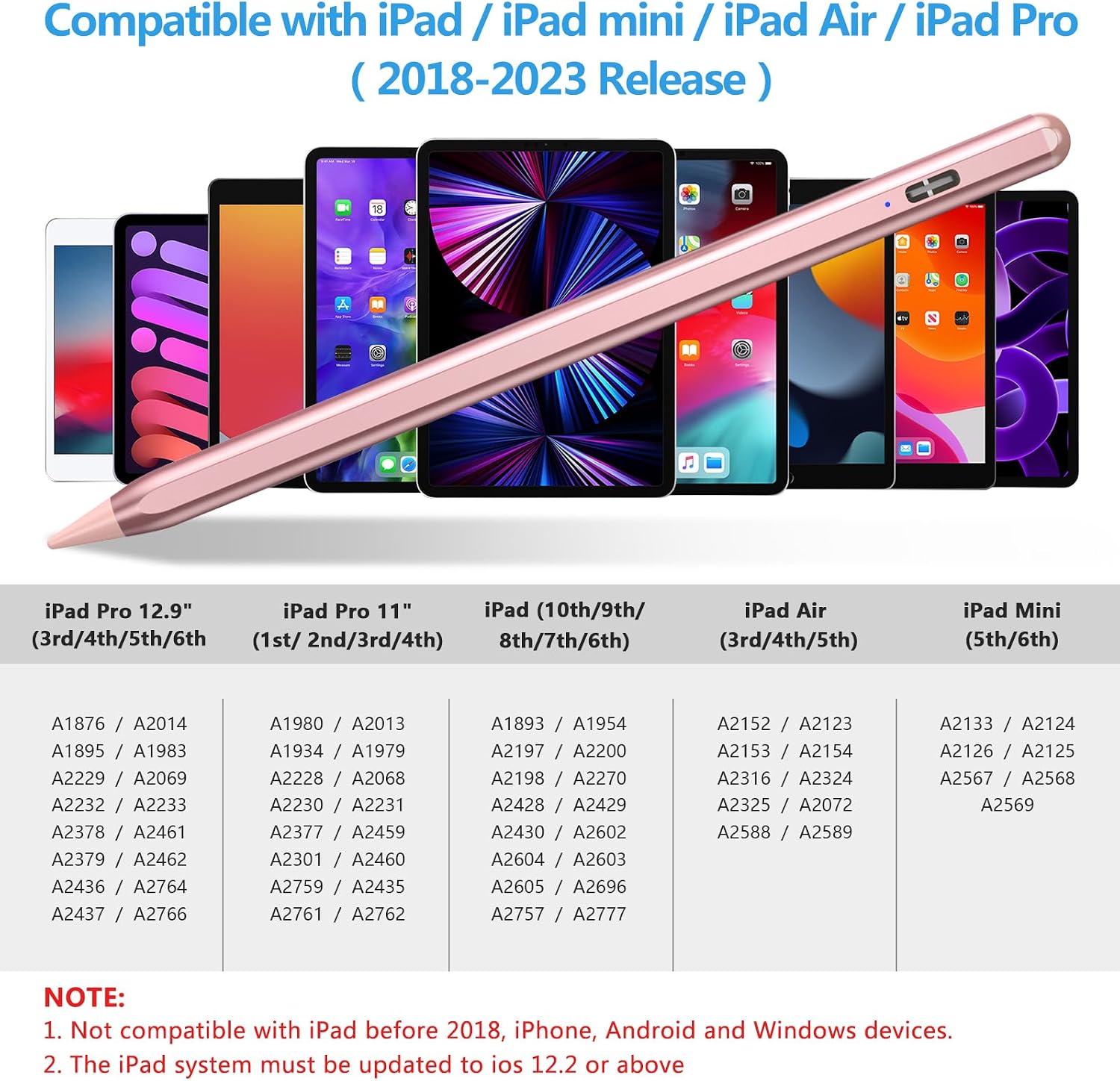 LÁPIZ STYLUS COO PARA IPAD PRO AIR MINI 2018-2024 ROSE GOLD - 2
