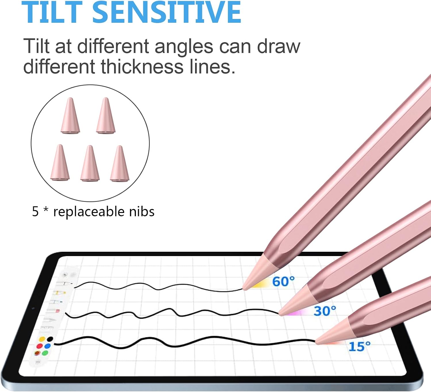LÁPIZ STYLUS COO PARA IPAD PRO AIR MINI 2018-2024 ROSE GOLD - 3