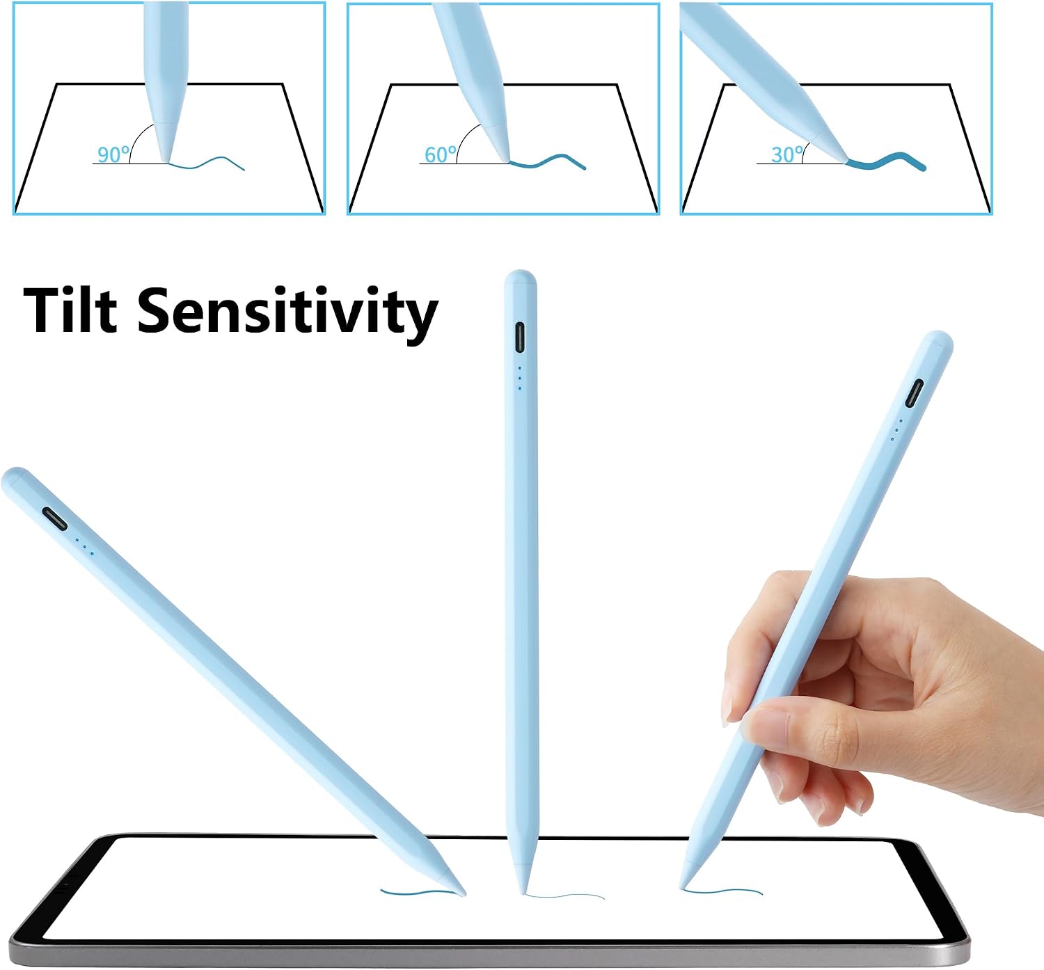 LÁPIZ STYLUS WAIKTYNE PARA IPAD 7 A 11 GENERACIÓN AZUL - 4