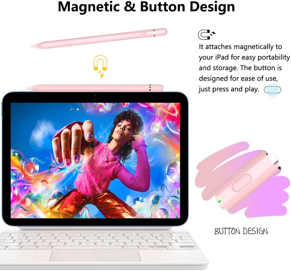 LÁPIZ STYLUS KIROSA IPAD PENCIL USB C PARA IPAD 6 A 11 GEN, MINI 5/6, AIR 3 A 5, PRO 11'/12.9' - 2