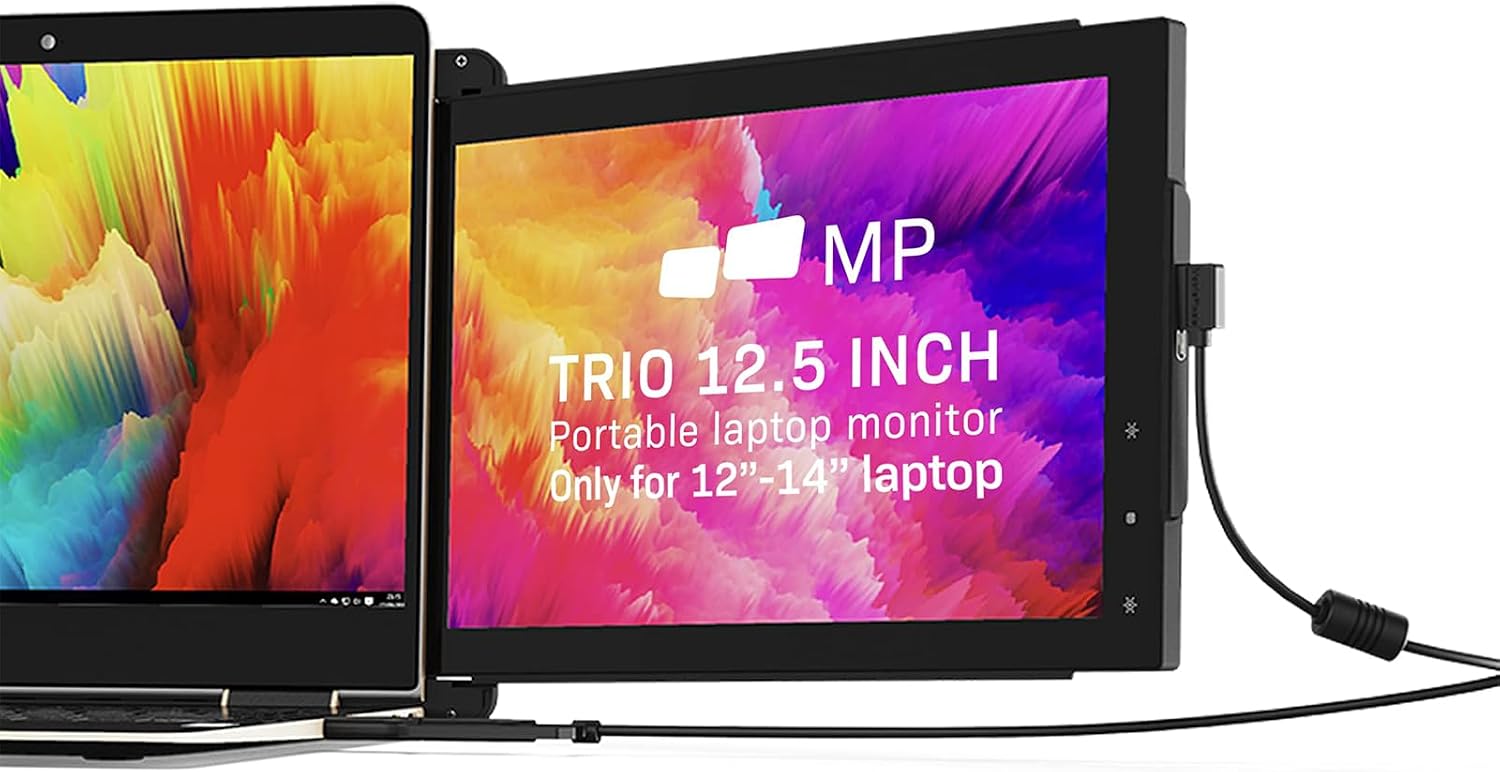 MONITOR PORTÁTIL TRIO 12.5' FULL HD IPS PARA LAPTOPS CON CONEXIÓN USB A/TYPE-C - 1