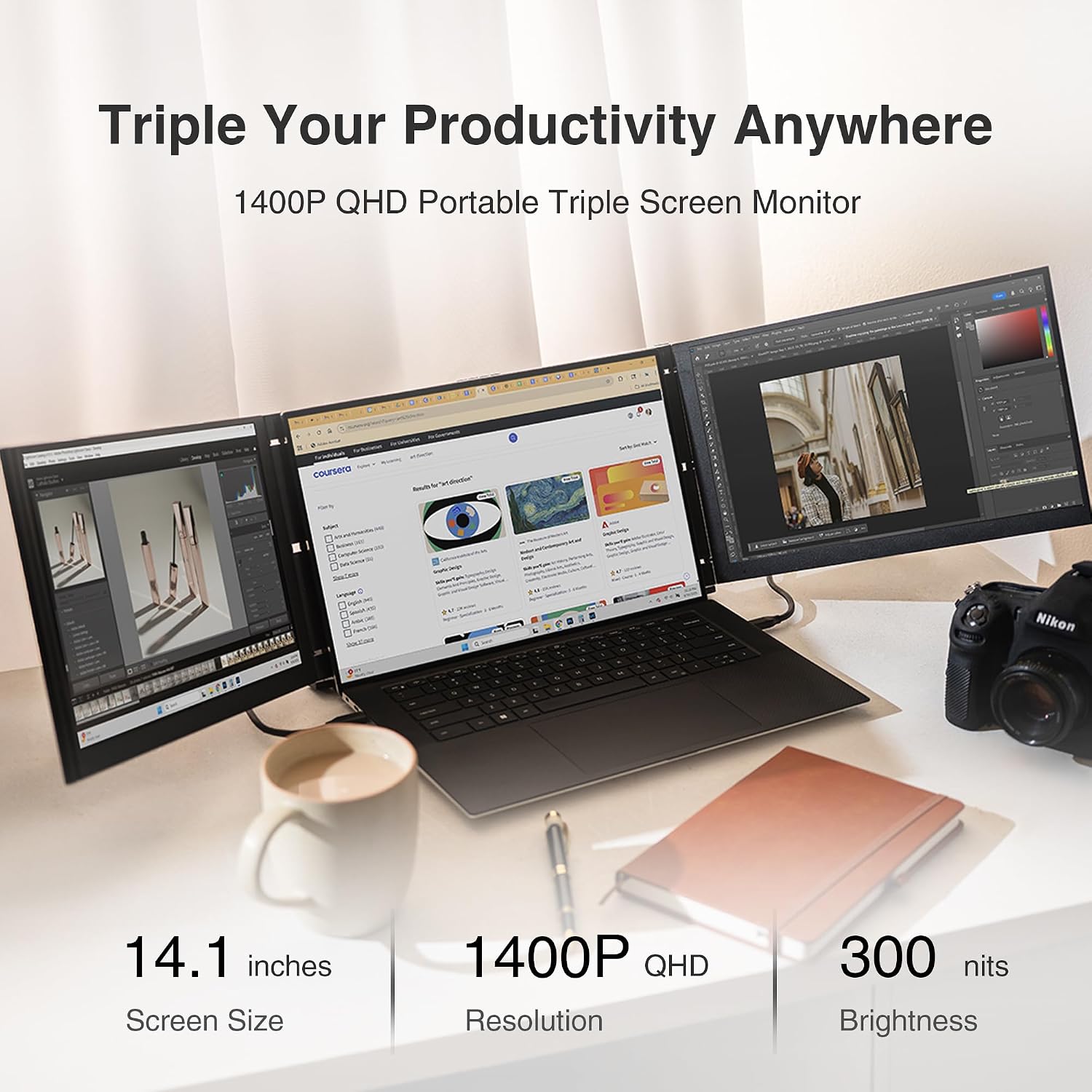 MONITOR PORTÁTIL TRIO 3 PRO 14.1' 1400P MOBILE PIXELS - 4
