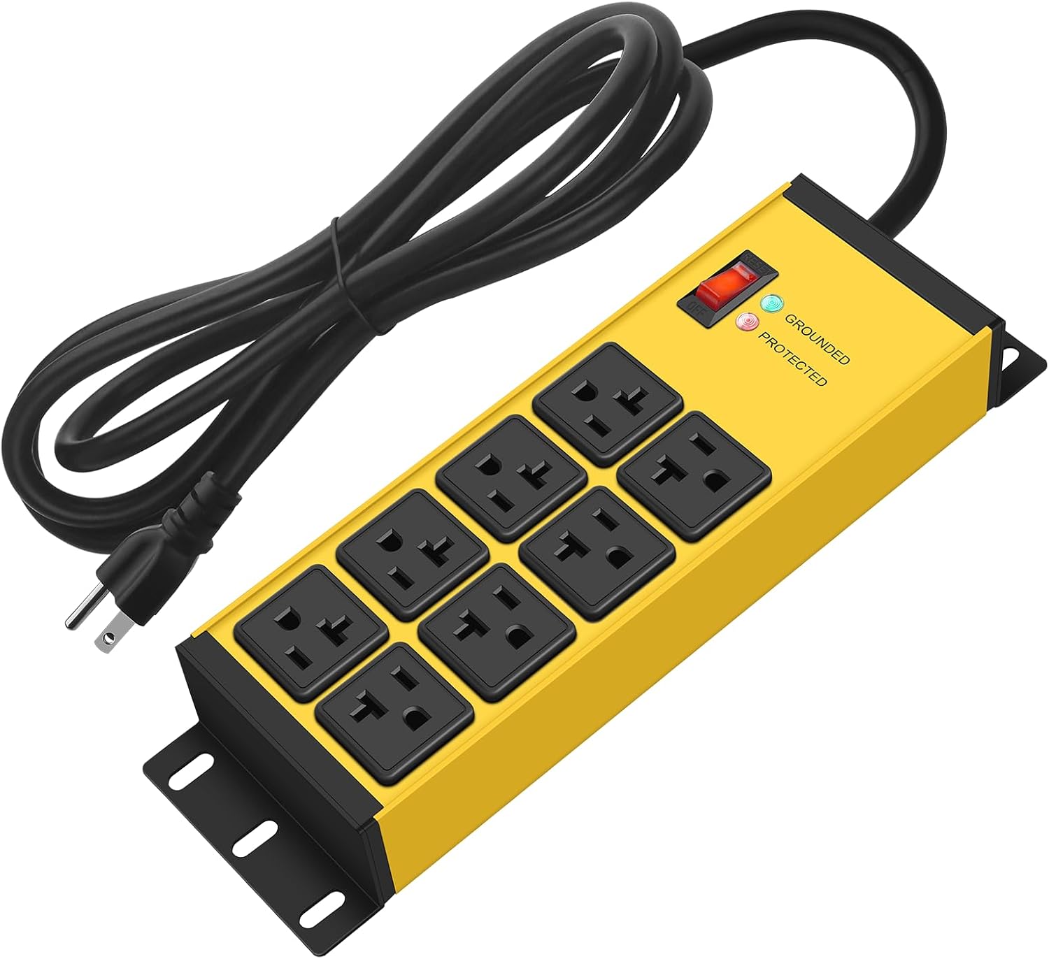 REGLETA ELÉCTRICA CCCEI 12 GAUGE 8 TOMAS AMARILLO 6 PIES - 1