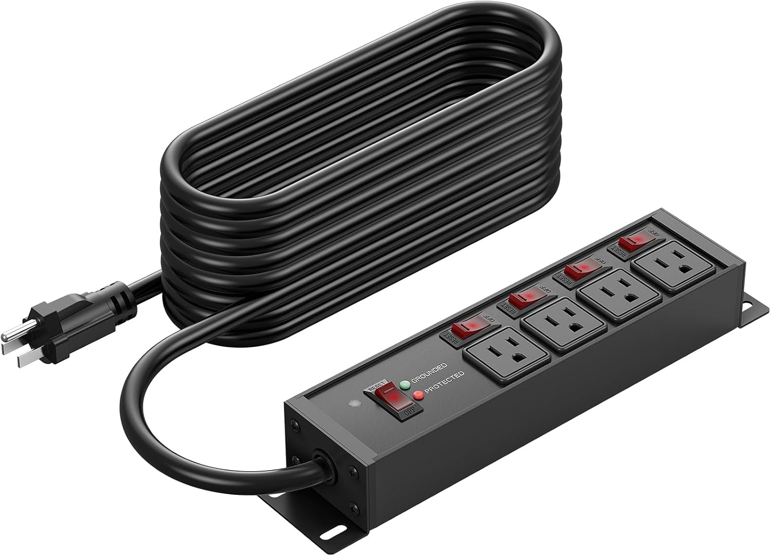 EXTENSIÓN ELÉCTRICA CCCEI 12 GAUGE 50 PIES CON INTERRUPTORES INDIVIDUALES NEGRO - 1