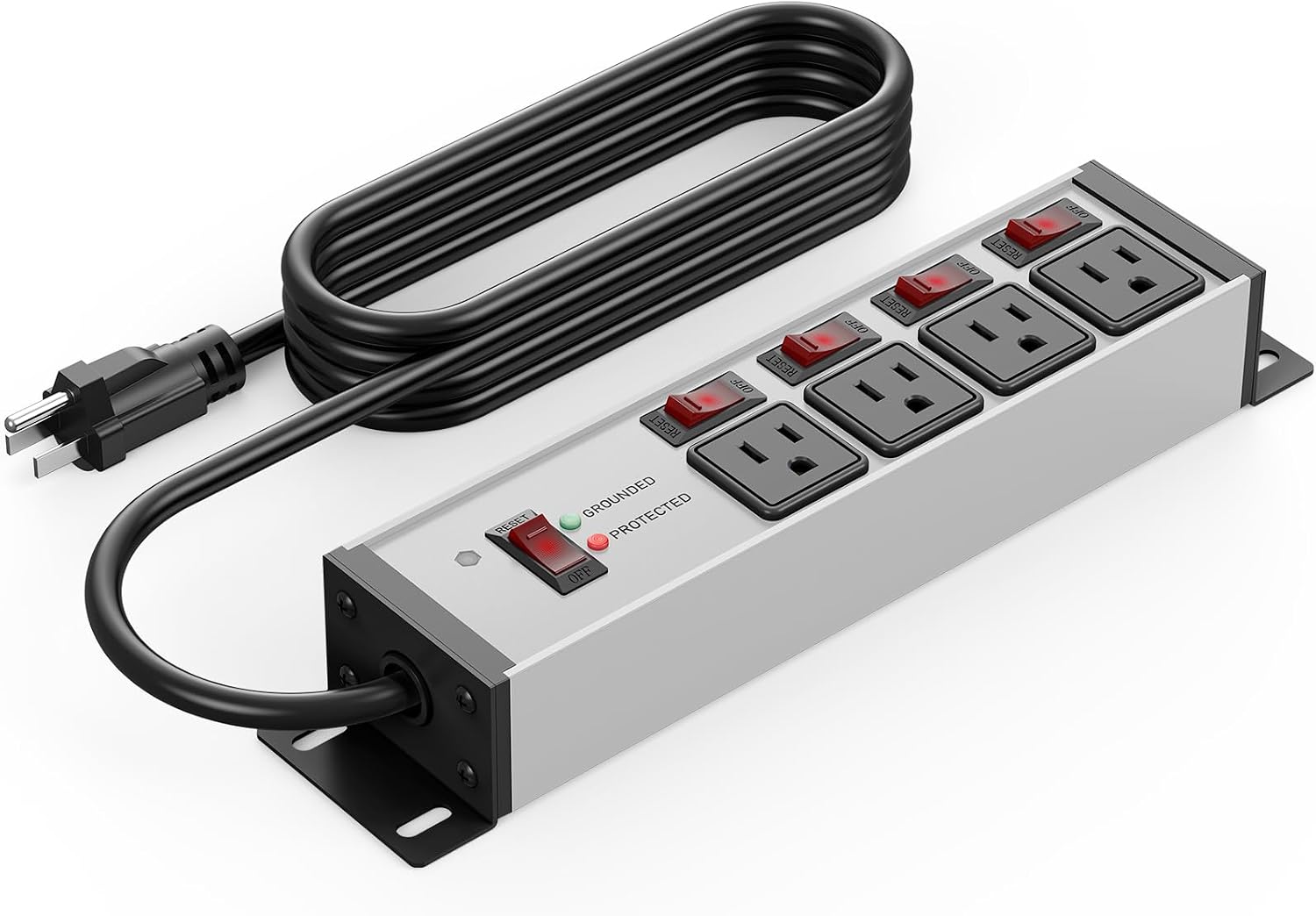 EXTENSIÓN ELÉCTRICA CCCEI 12 GAUGE 15 PIES GRIS CON PROTECTOR DE SOBRETENSIÓN - 1