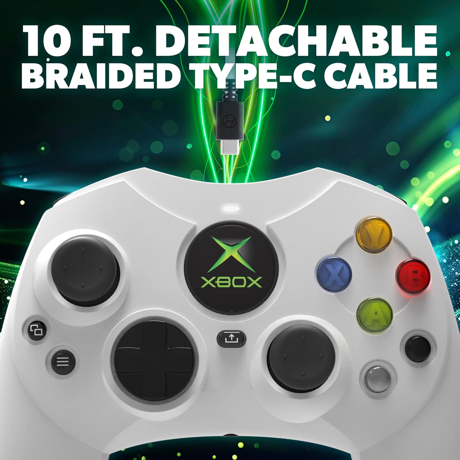 MANDO HYPERKIN DUCHESS CON CABLE PARA XBOX SERIES X|S, XBOX ONE Y PC, BLANCO - 5