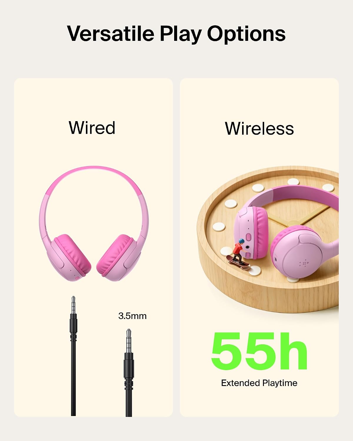 AUDÍFONOS BELKIN SOUNDFORM MINI 2 KIDS INALÁMBRICOS Y CON CABLE 55 HORAS DE REPRODUCCIÓN - 4