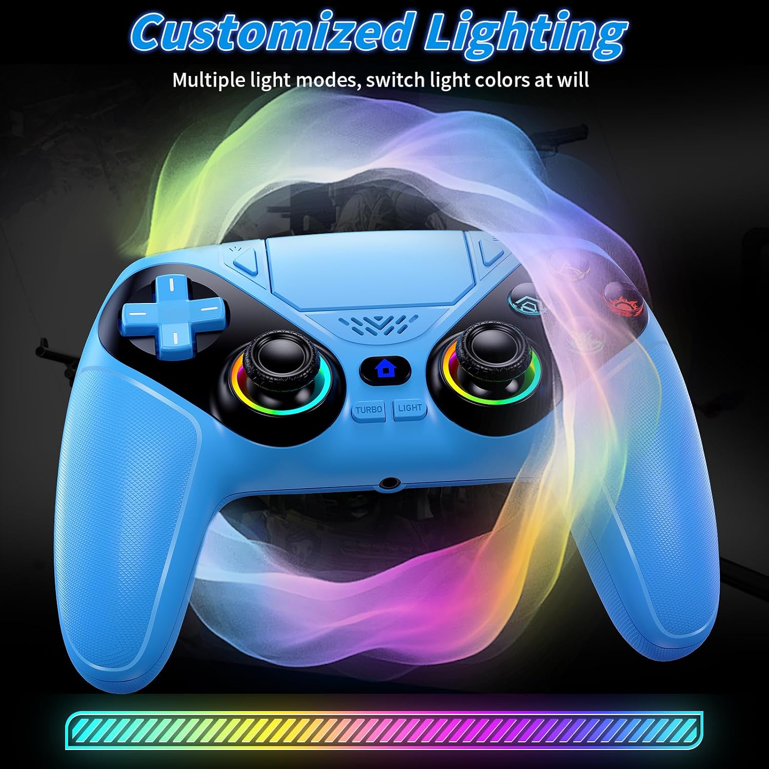 MANDO INALÁMBRICO GAMROMBO LED PARA PS5 CON VIBRACIÓN DUAL Y CONTROL DE MOVIMIENTO - 2