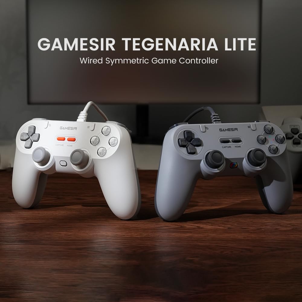 MANDO CON CABLE GAMESIR TEGENARIA LITE PARA SWITCH, ANDROID, IOS, PC, STEAM GRIS RETRO - 2