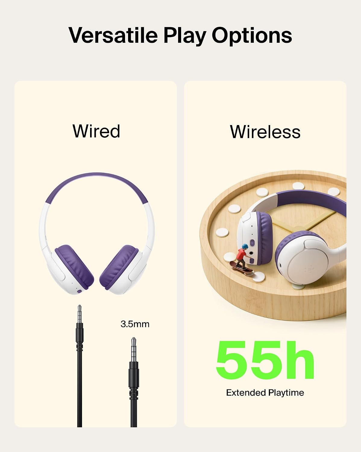 AUDÍFONOS BELKIN SOUNDFORM MINI 2 KIDS INALÁMBRICOS Y CON CABLE 55 HORAS DE REPRODUCCIÓN - 4