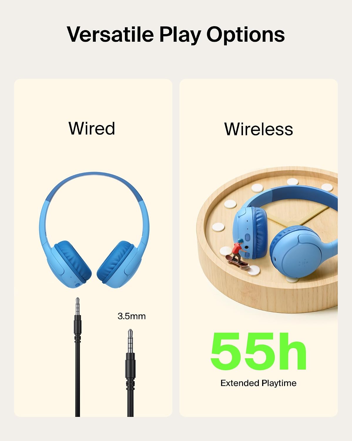 AUDÍFONOS BELKIN SOUNDFORM MINI 2 KIDS INALÁMBRICOS Y CON CABLE 55 HORAS DE REPRODUCCIÓN - 4