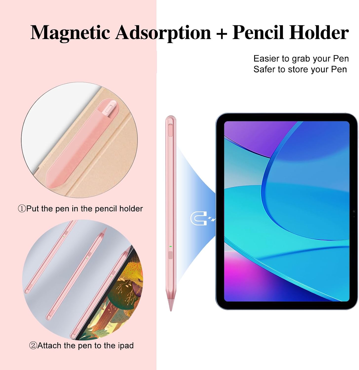 LÁPIZ STYLUS MILIKILO PARA IPAD 11ª Y 10ª GENERACIÓN CON SOPORTE PARA LÁPIZ Y RECHAZO DE PALMA - 5