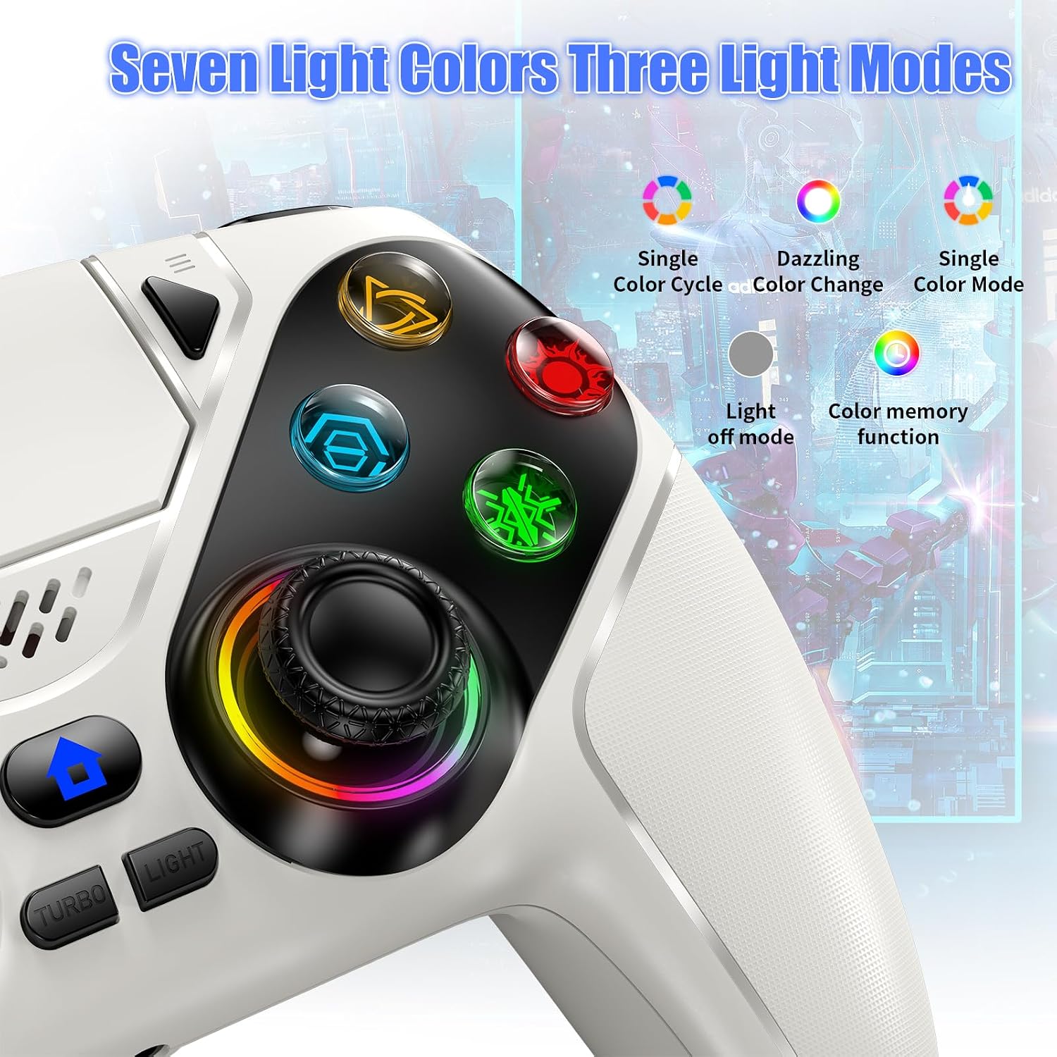 MANDO INALÁMBRICO GAMROMBO LED PARA PS5 BLANCO - 2