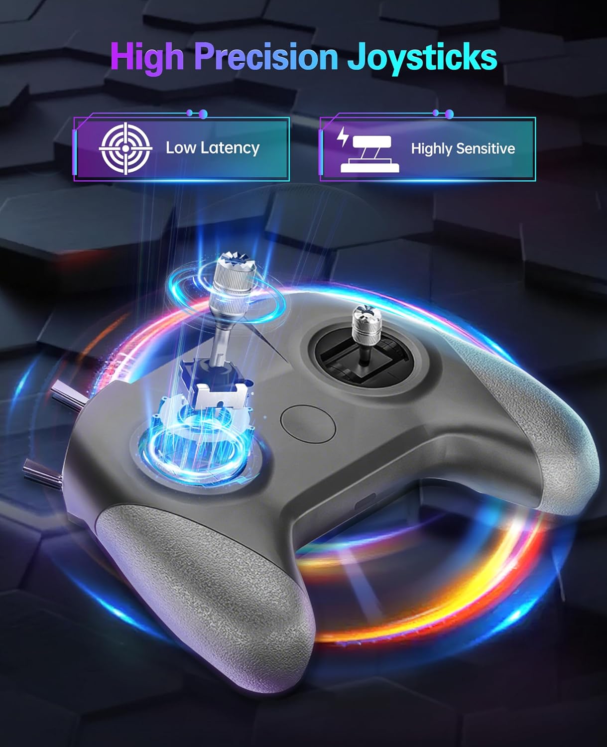 CONTROLADOR SIMULADOR FPV FLYDRONE S8 PRO PARA PC WINDOWS USB-C GRIS - 4