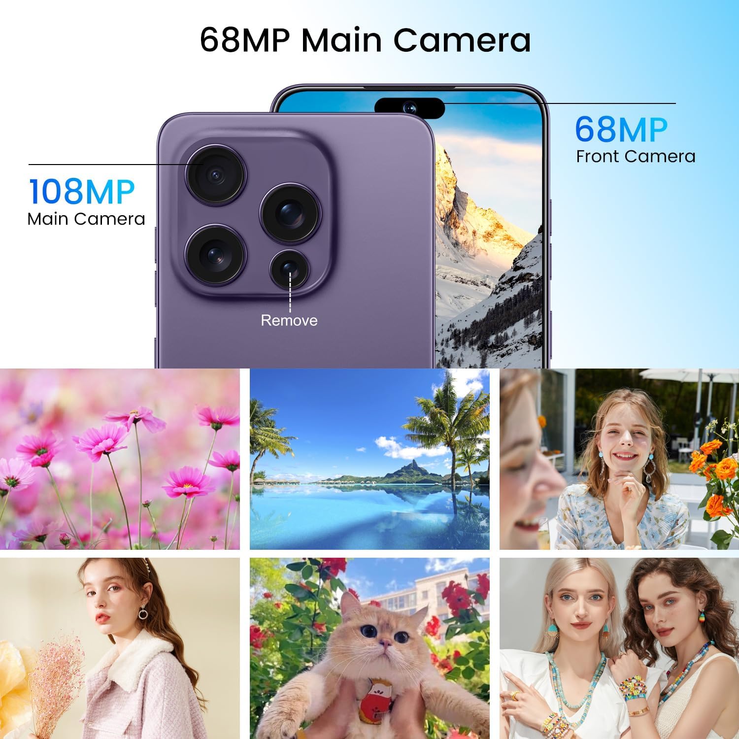 SMARTPHONE HUNESS I16 PM 16GB+1TB DEEP PURPLE - 5