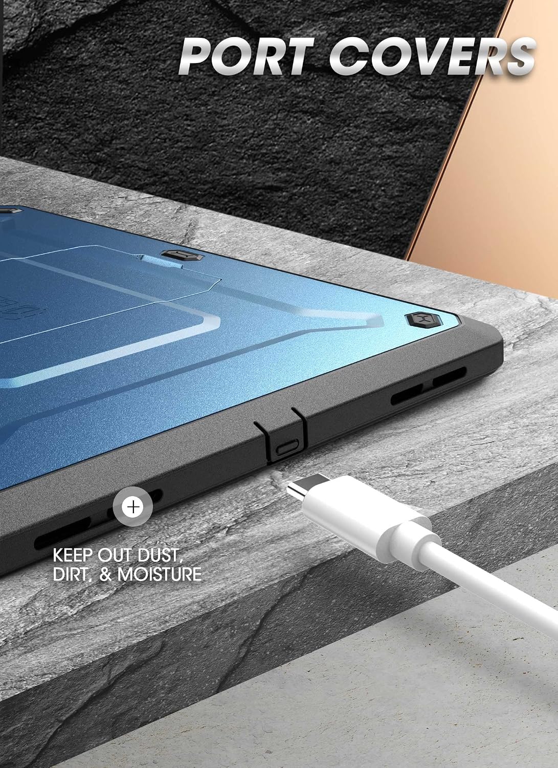 FUNDA PARA IPAD SUPCASE 11' 11ª GEN A16 2025 CON PROTECTOR DE PANTALLA AZUL - 4