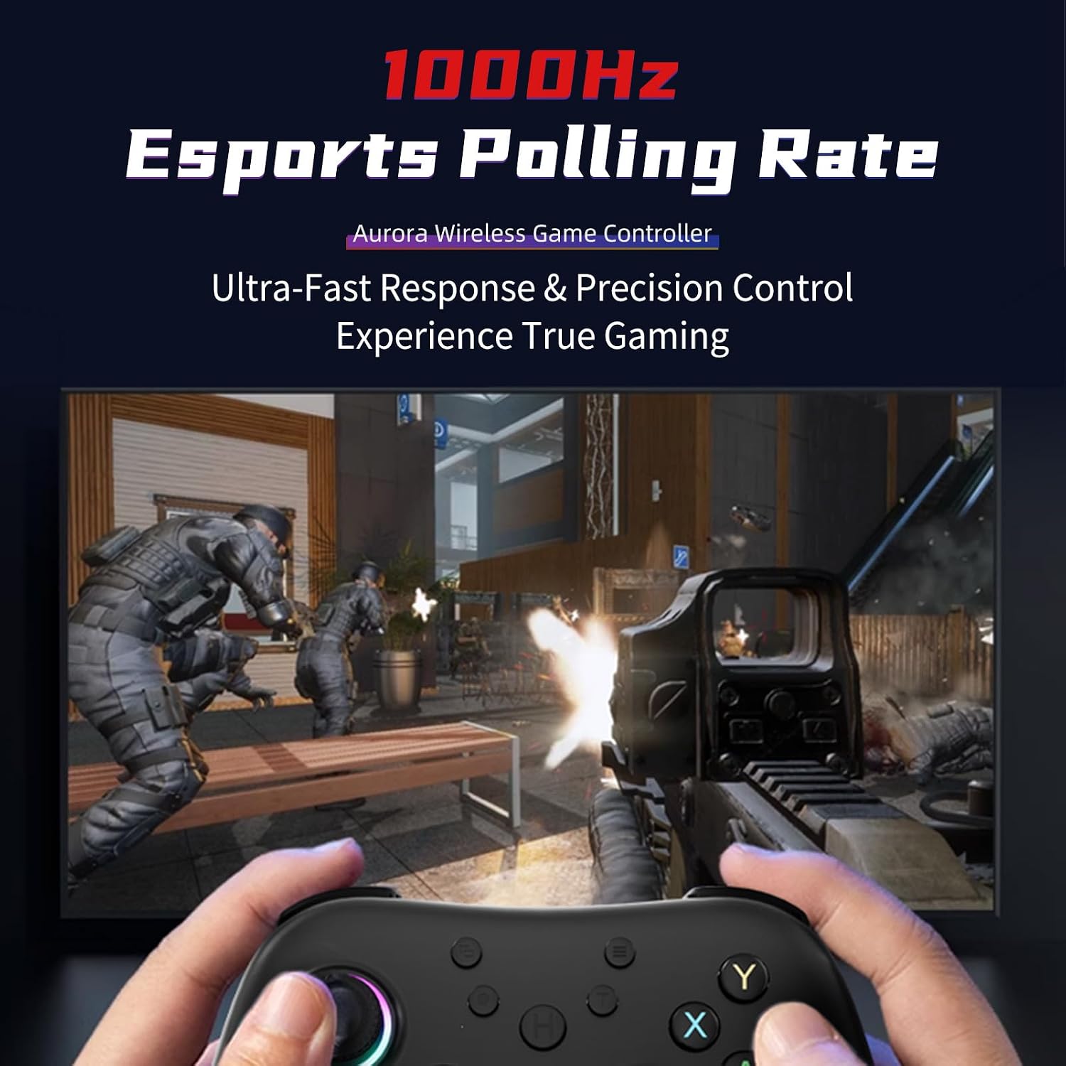 CONTROL INALÁMBRICO ACEGAMER AURORA II BLUETOOTH 2.4G PARA PC/ANDROID/SWITCH/IOS/STEAM DECK - 4