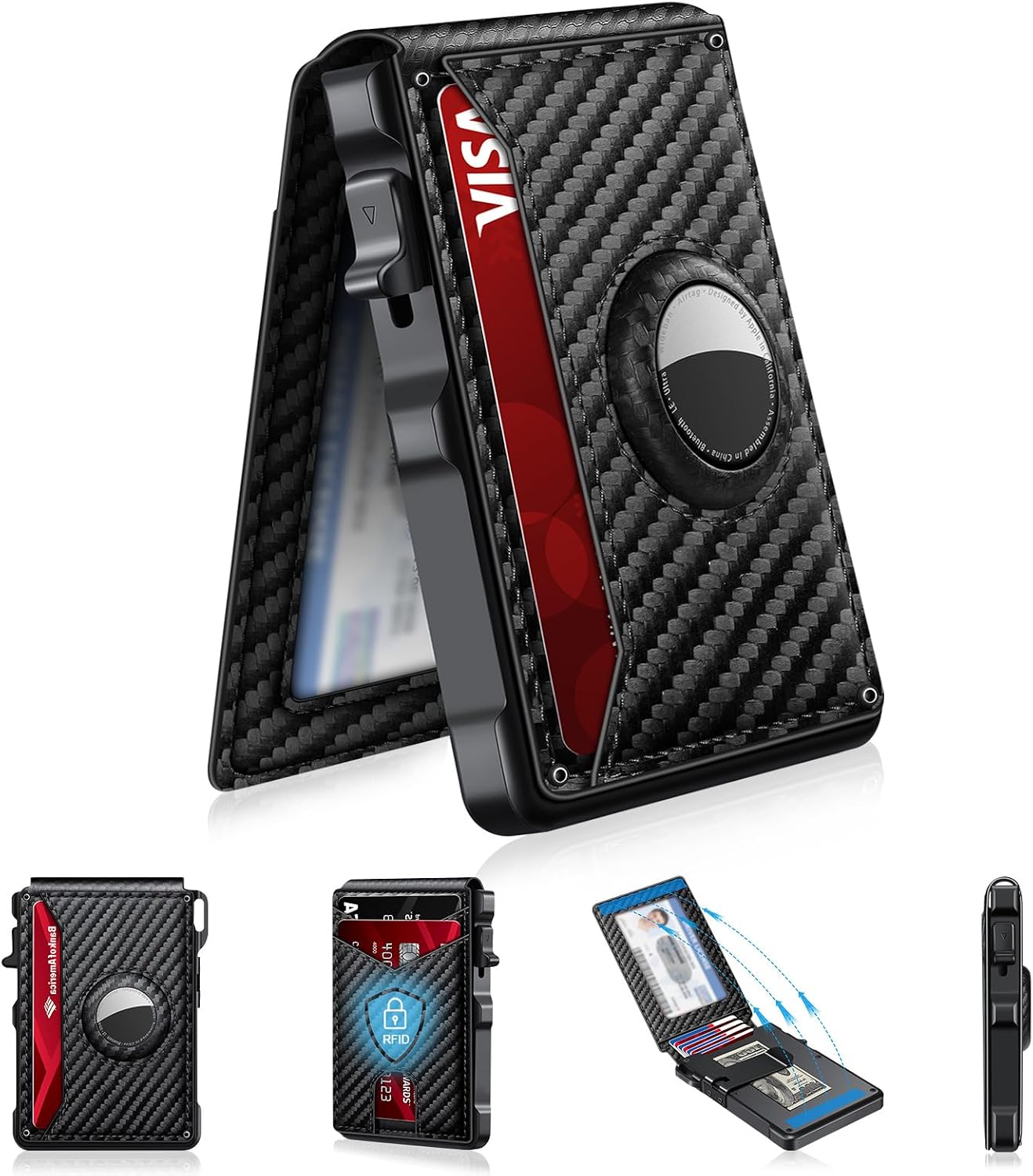 BILLETERA PARA HOMBRE KIKVES CON PORTA AIRTAG Y BLOQUEO RFID - 1