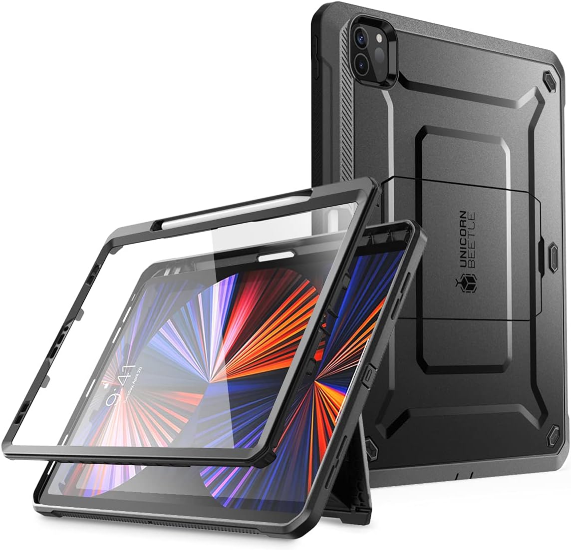 FUNDA SUPCASE PARA IPAD PRO 12.9 PULGADAS 2022/2021/2020 CON SOPORTE PARA APPLE PENCIL NEGRA - 1