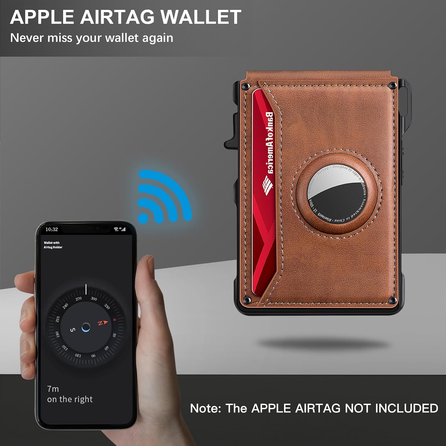 BILLETERA PARA HOMBRE KIKVES CON SOPORTE PARA AIRTAG Y BLOQUEO RFID MARRÓN - 4