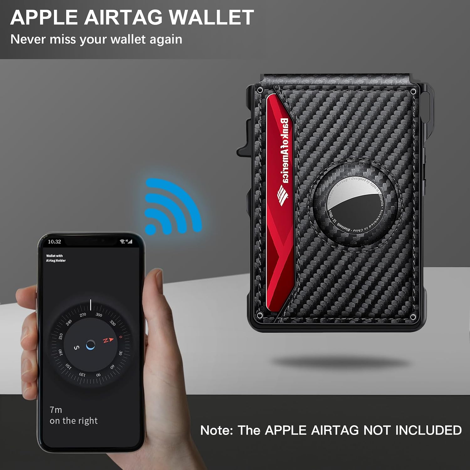 BILLETERA PARA HOMBRE KIKVES CON AIRTAG Y BLOQUEO RFID CARBON BLUE - 4