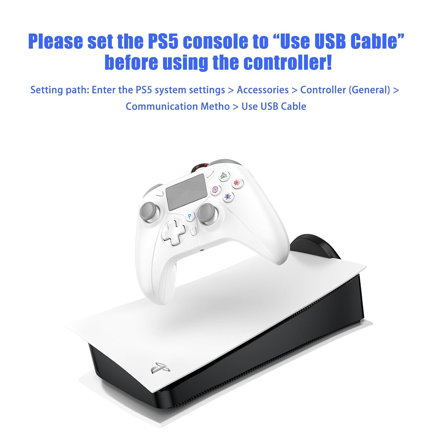 CONTROL CON CABLE DINOSOO 3 M CON PANEL MULTITÁCTIL Y BOTONES TRASEROS PARA PS5, PS4, PC - 2